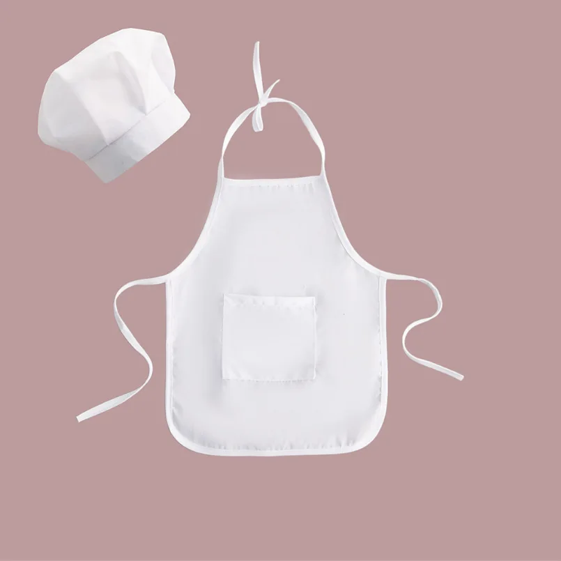Children Photography Chef Apron Baby Photography Chef Hat Set Cute Countryside Style Girl and Boys Baby Clothes