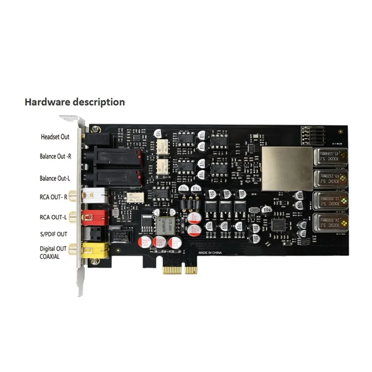 NEW FACTORY~PCIe X1 C-Media CM6635 Fiber Coax HiFi Sound Card HIFI PRO Sound Card ESS9038Q2M Support 44.1khz/48khz 16bit/24bit