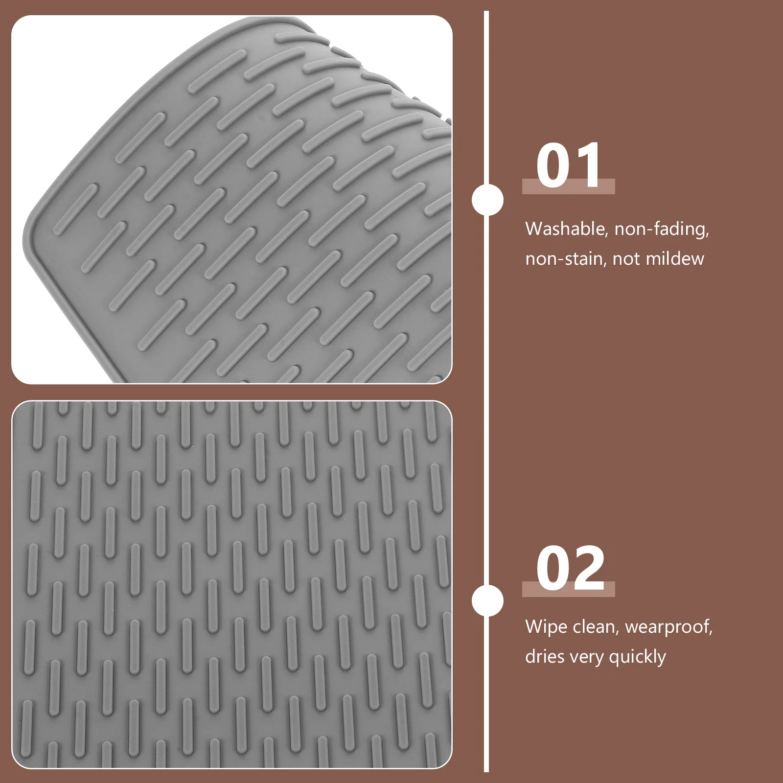

Heat-Resistant Silicone Non-Slip Insulation Mat Practical Placemat Kitchen Supplies Tableware Cushion Grey