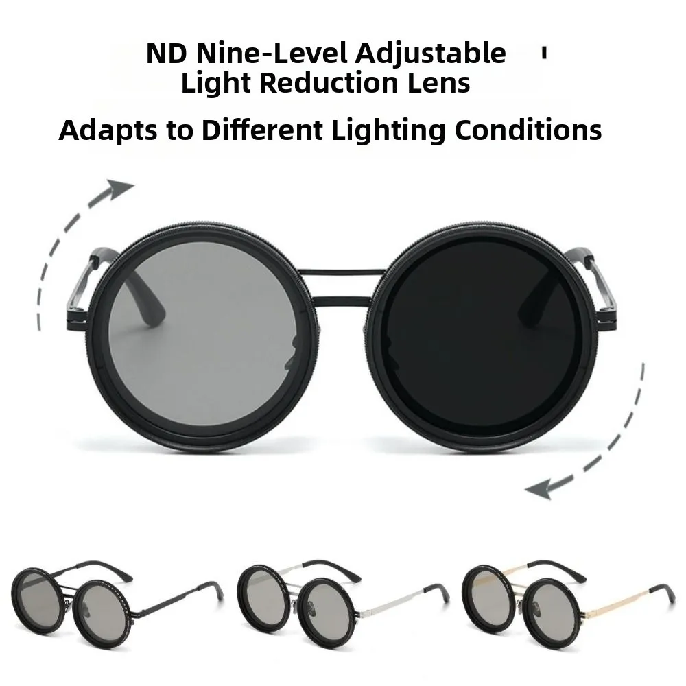

Clarity ND9 Anti-UV Sunglasses Round Retro Fishing Sunglasses Comfort Fit 9 Level Dimming Outdoor Eyewear Driving
