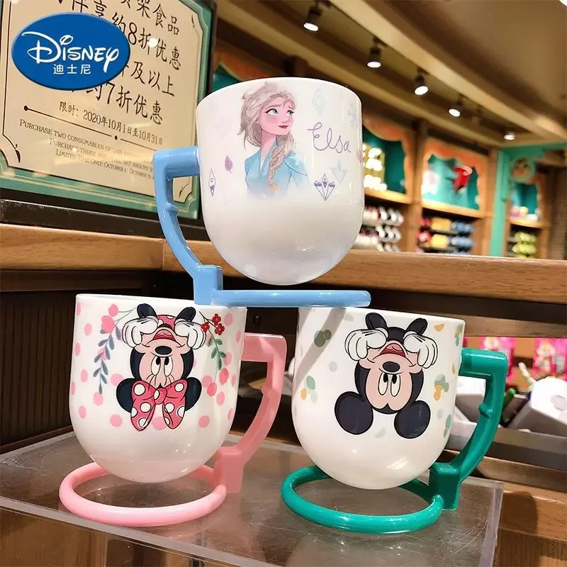 

Disney Minnie Mouthwash Cup Kids Minnie Cartoon Cute Rotatable Child Dust-proof Baby Water Cup Bathroom Supplies Accessories