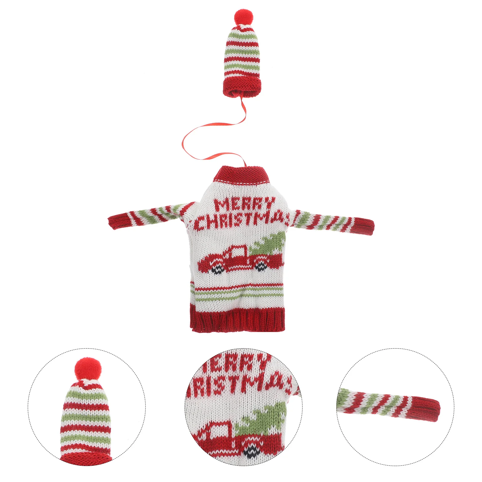 

Xmas Wine Bottle Hat Christmas Decors Reusable Wine Accessory for Home and Restaurant Use Adorable Christmas Decor