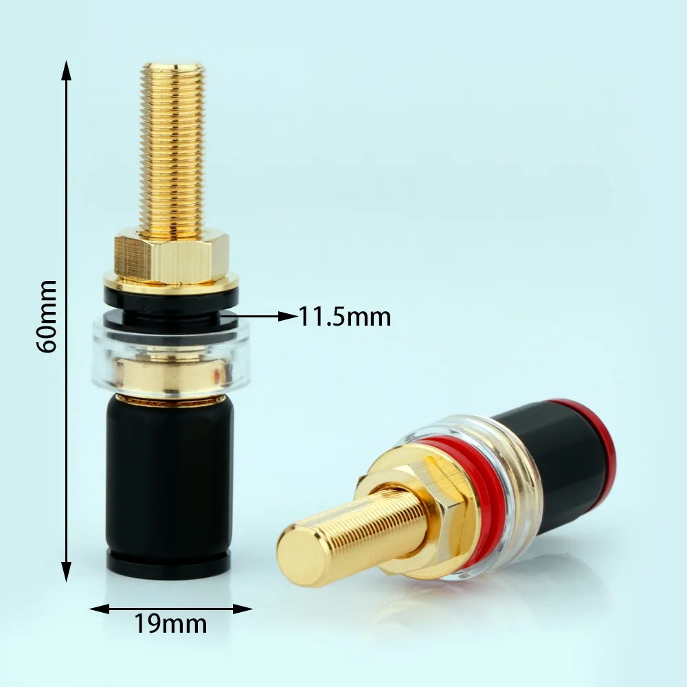 4ชิ้น HIFI พรีฟรีเทอร์มินัลชุบทองแจ็คช่องเสียบลำโพงเสียงสำหรับเครื่องเล่น CD DVD เครื่องขยายเสียง