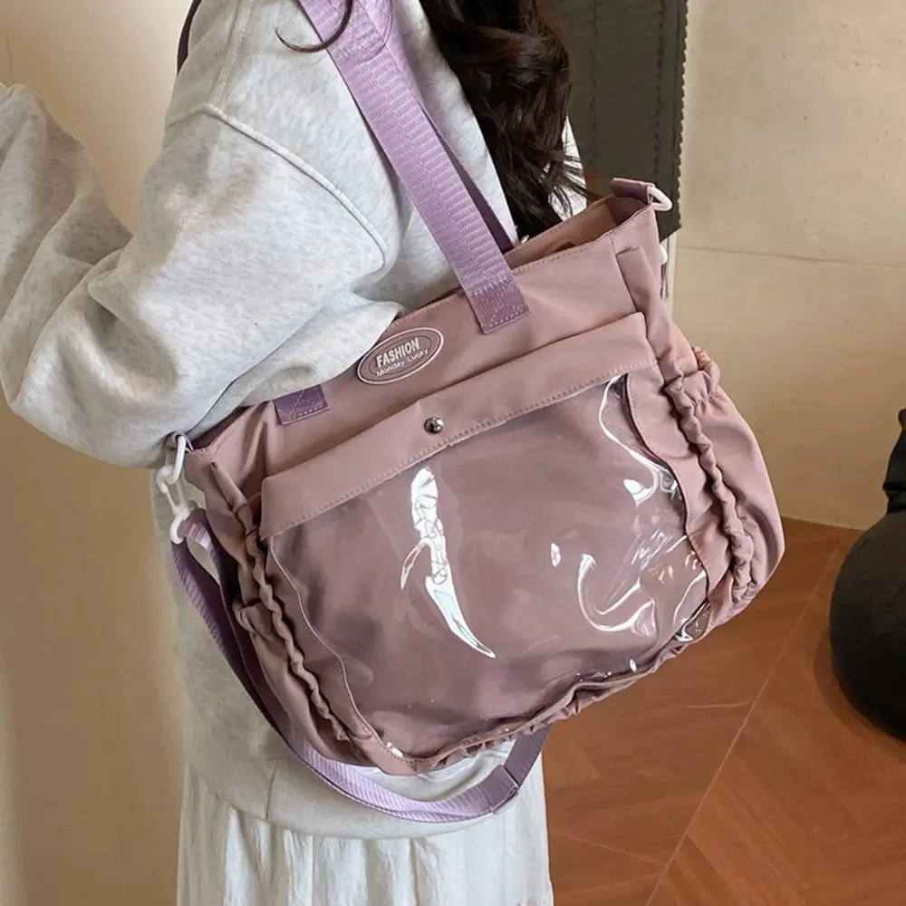 

Cute Transparent Itabag Nylon Idol Merchandise Storage Crossbody Itabag Large Capacity Doll Badge Display Student Tote Bag Girls