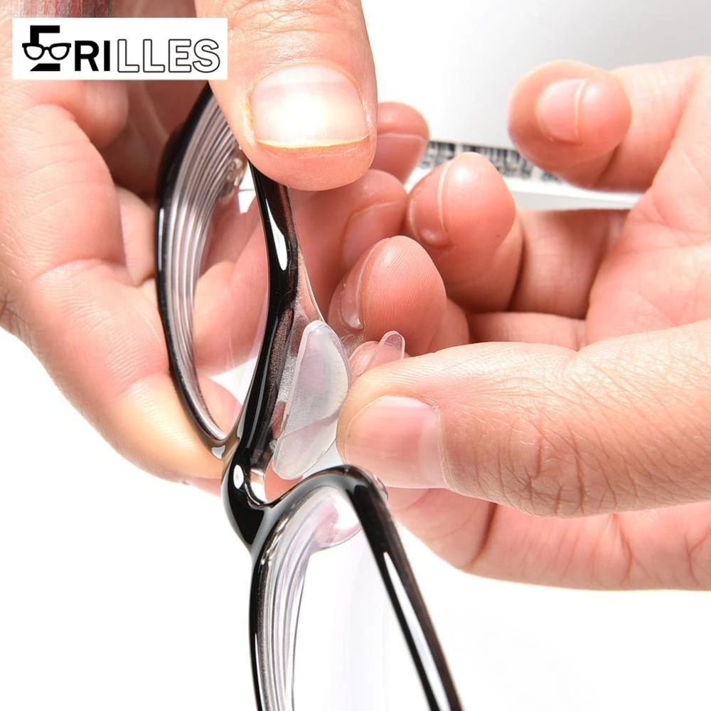 5 Paar Brillen-Nasenpads, selbstklebende Silikon-Nasenpads, rutschfest, transparent, schwarz, dünne Nasenpads für Brillen, Brillen, Sonnenbrillen