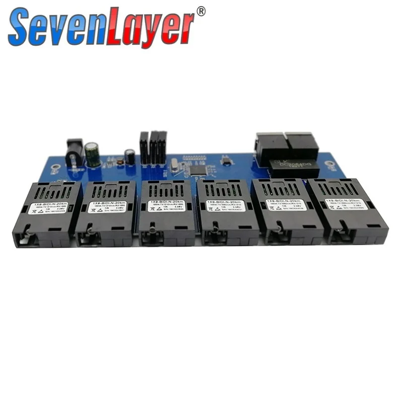 Go! 6F2E 10/100M 2 RJ45 155M SC fiber Port Fast Ethernet switch Converter 6 sc Ethernet Fiber Optical Media Converter PCBA 5PCS