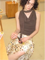 CHEERART Psychedelic Dot Summer Skirt For Women Designer Layered A Line Knee Length Ladies Skirt 2026 Fashion Trends 5