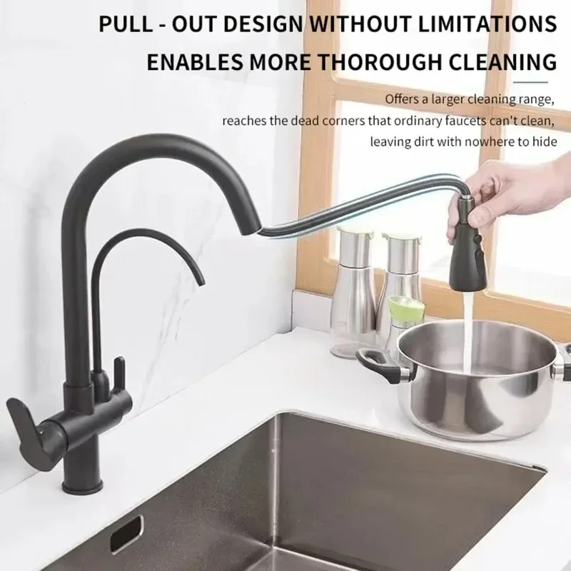 

Touch Filter Kitchen Faucets 3 Ways Hot Cold Pull Out Kitchen Mixer Tap Solid Brass Golden Sensor Touch Kitchen Faucet
