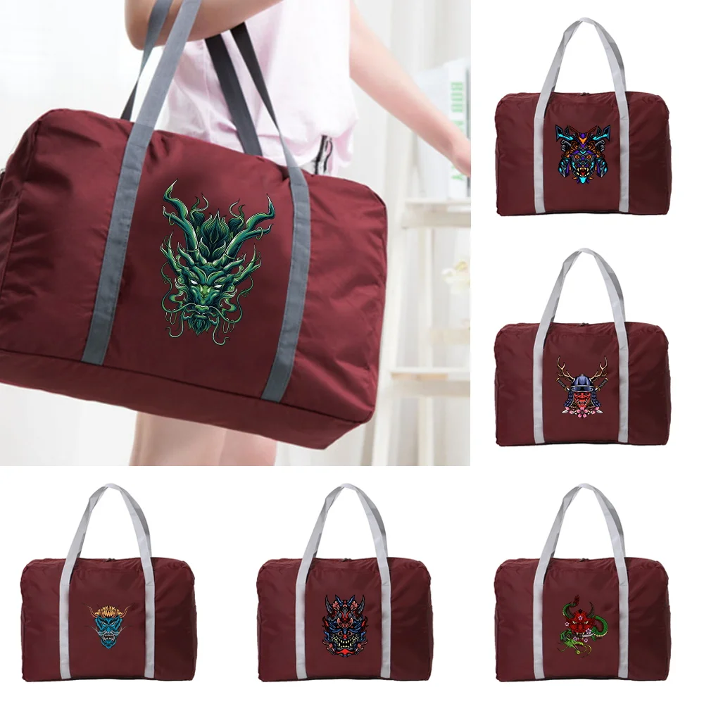 Nylon Foldable Travel Bags Women Large Capacity Bag Luggage Unisex Handbags Monster Pattern Men Travel Bag Holiday Accessories