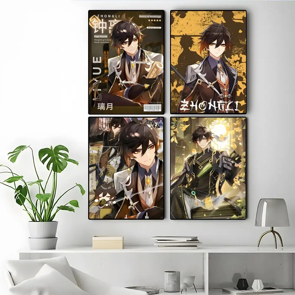 Character Zhongli Poster Modern Elegant Wall Stickers, Home Decor Poster, Wall Art for Living Room & Dorm
