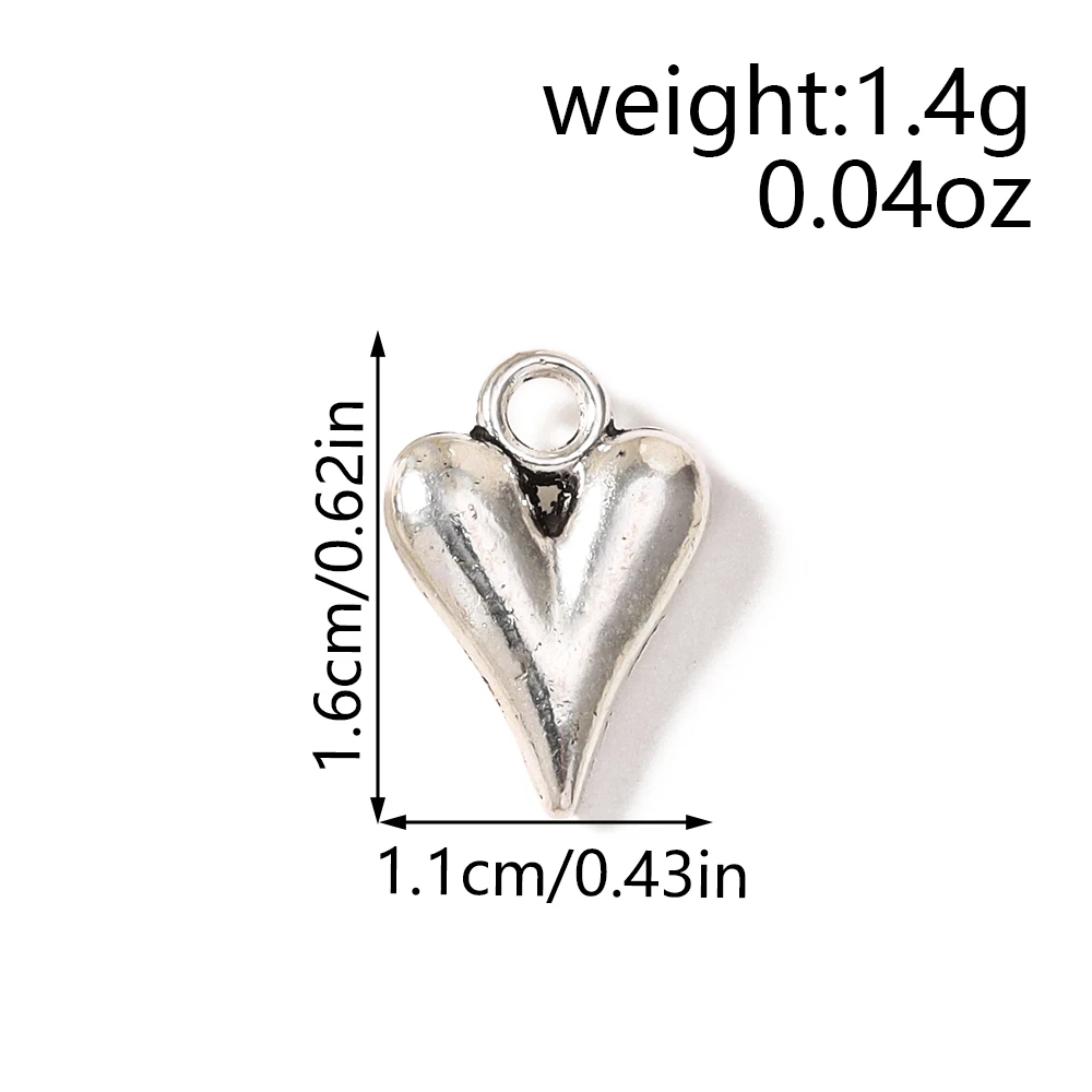 Leslie 10 Stück 11*16mm Modische Herzanhänger für Handgemachte Halsketten, Ohrringe, DIY Schmuckherstellung Zubehör – Detail 1