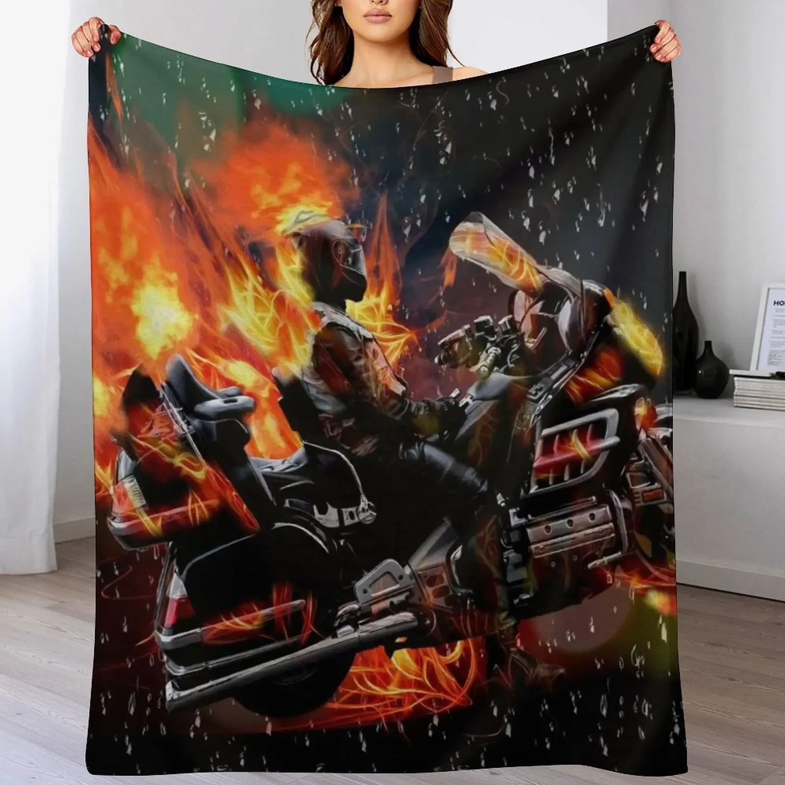 

Ghost Rider Throw Blanket heavy to sleep Soft Plaid Flannel Fabric Softest Blankets
