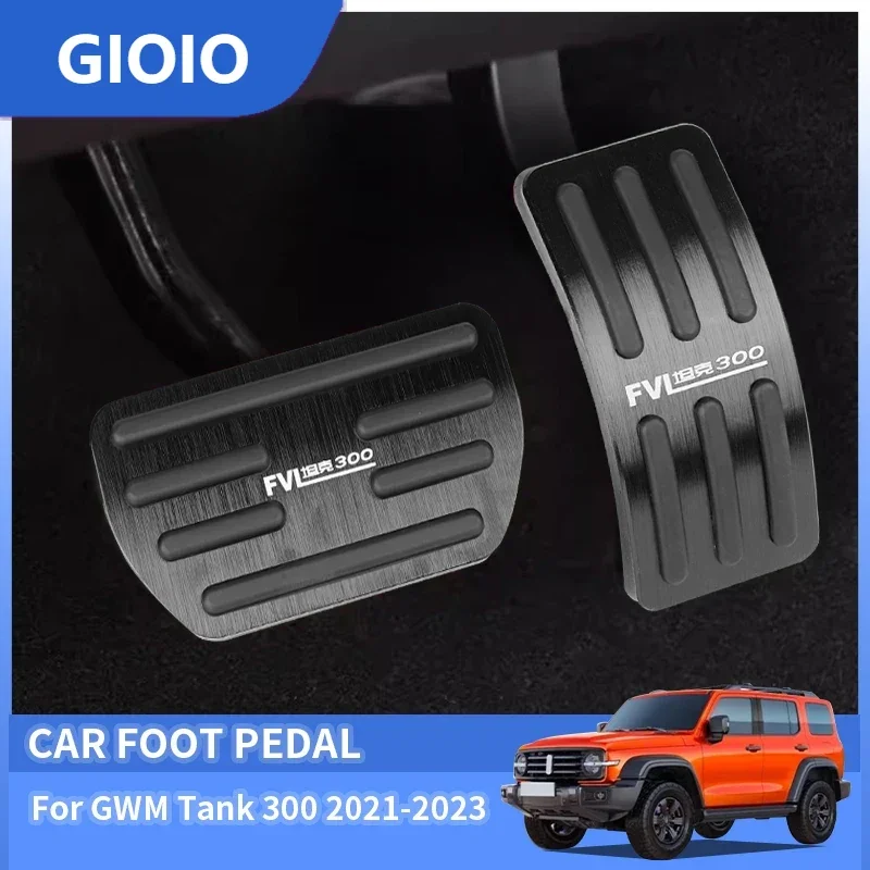 

For Great Wall GWM WEY Tank T300 300 2021-2023 Car Pedal Pad Non-Slip Steel Pedalboard Aluminium Alloy Brake Cover Accessories