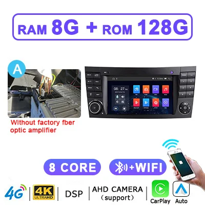 Mercedes Benz E-klasse W211 E200 E220 E300 E350 E240 E280 CLS autoradio 2Din Android 15 Auto multimediaspeler GPS carplay BT - afbeelding 1