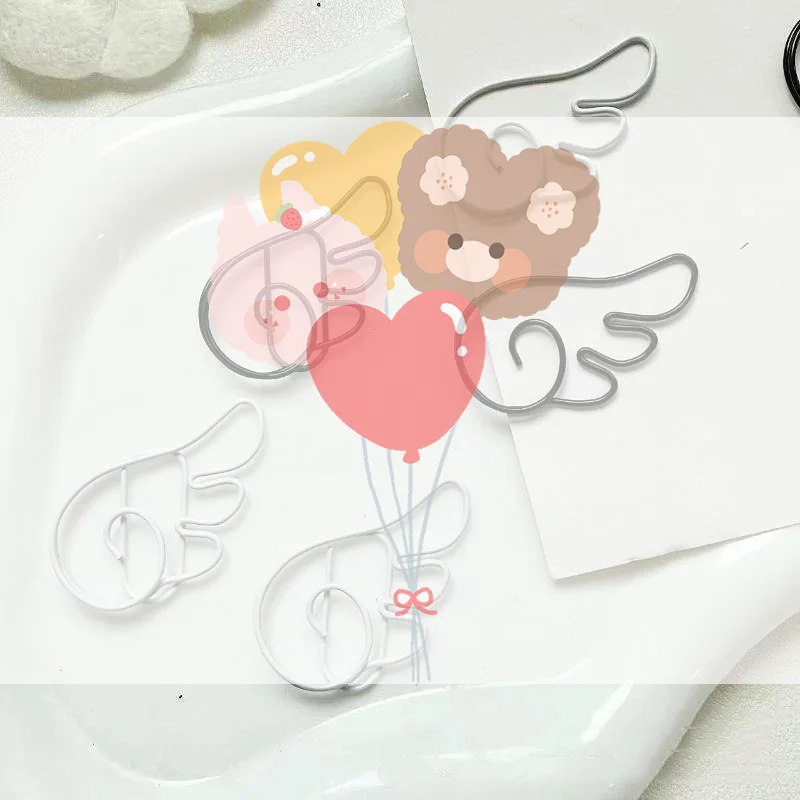 

10/20/50Pcs INS Style Angel Wing Shaped Metal Paper Clips Simple Cute Pin For Student Stationery Office Decoration Supplies