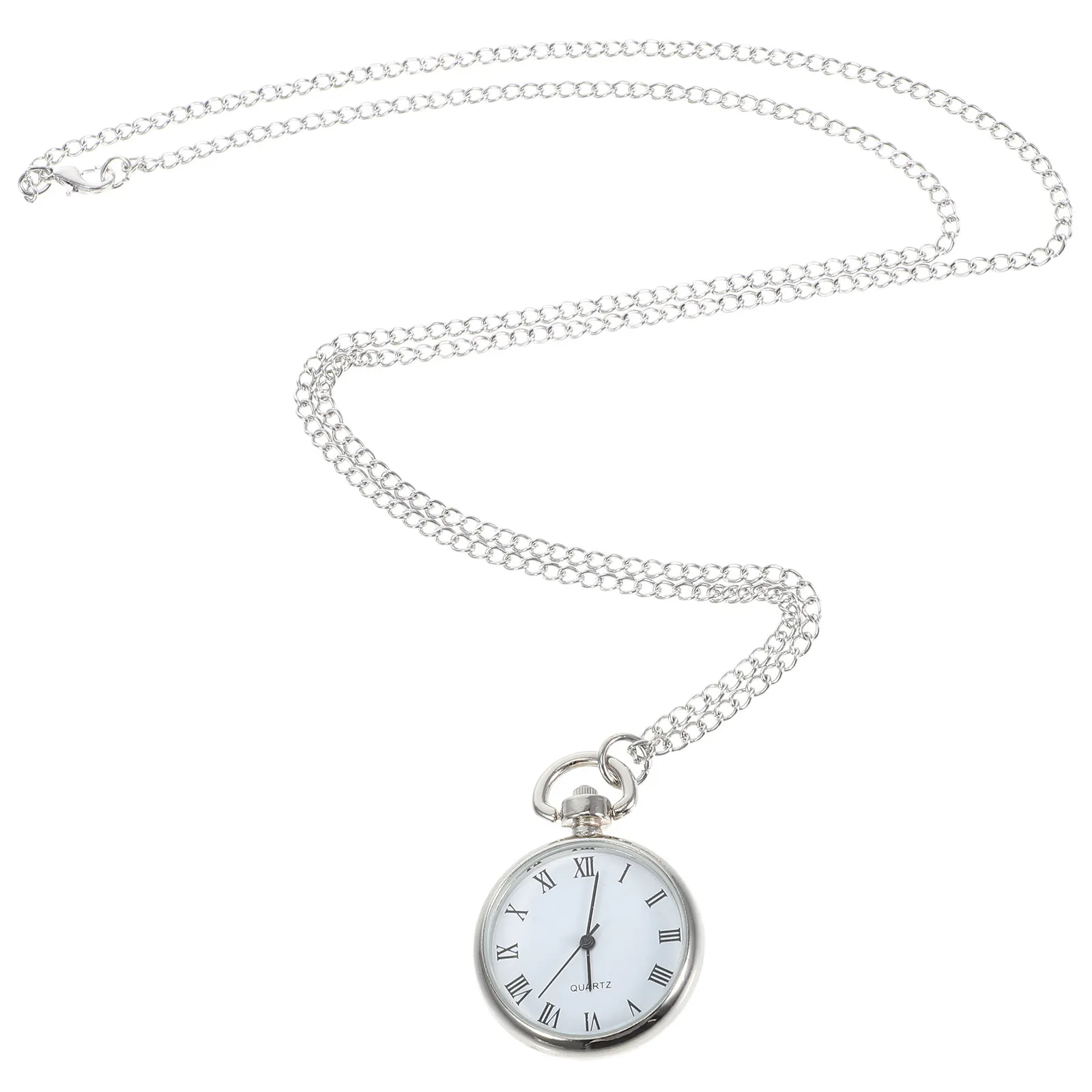 

1Pcs Alloy Pocket Watch Hanging Watch Necklace Pendant Smooth Bright Mirror Texture Precise Timing Decorative Casual Style