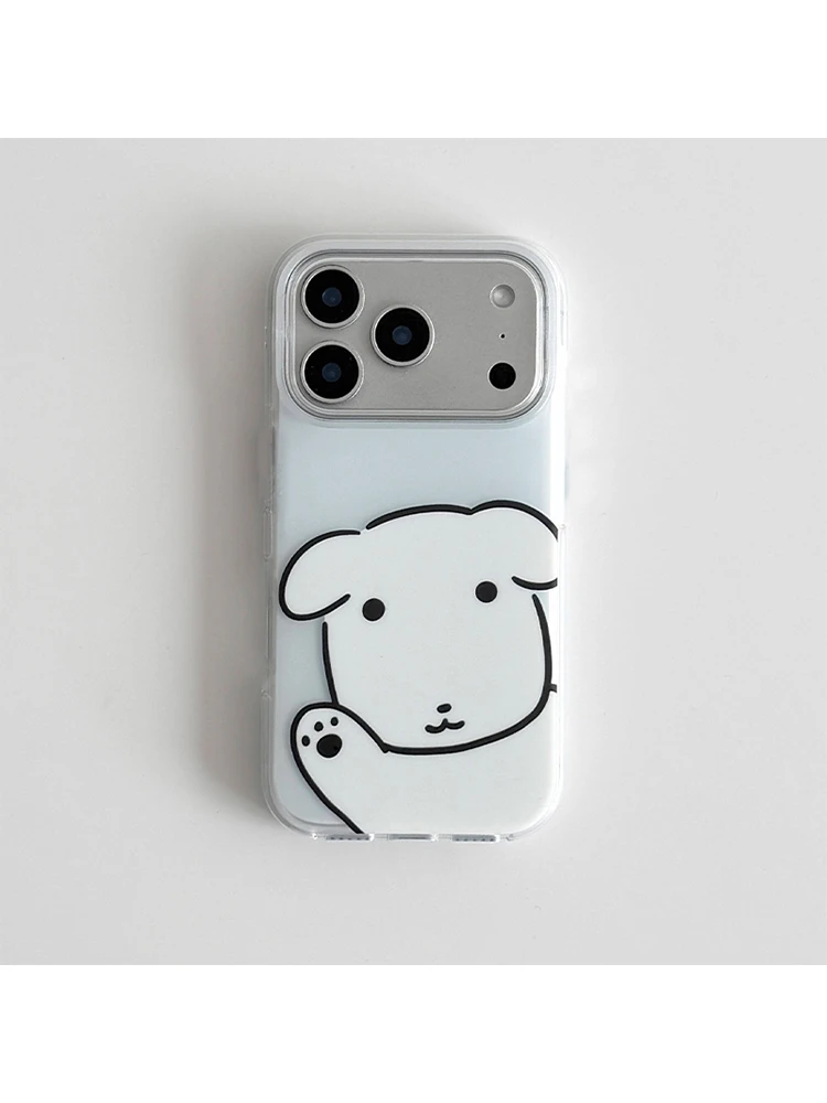 Korean Ins Minimalist Lovely Puppy Phone Case For iPhone 17 Air 16 Pro Max 15 14 Plus 13 12 11 Shockproof Silicone Back Cover - view 5
