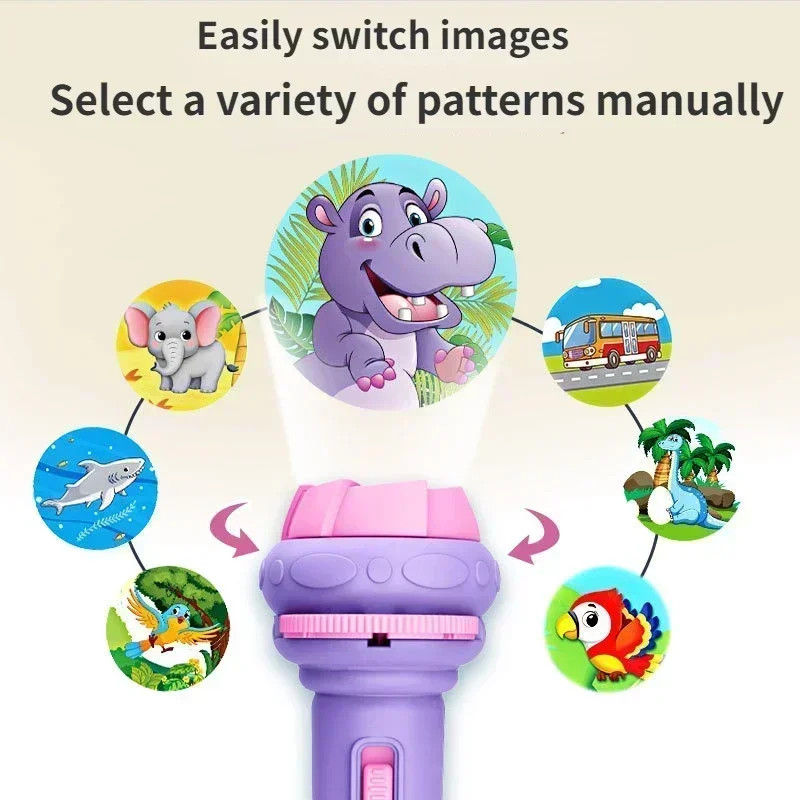 Mini budgétaire de dessin animé pour enfants, lampe de poche, jouet d'éducation précoce pour bébé