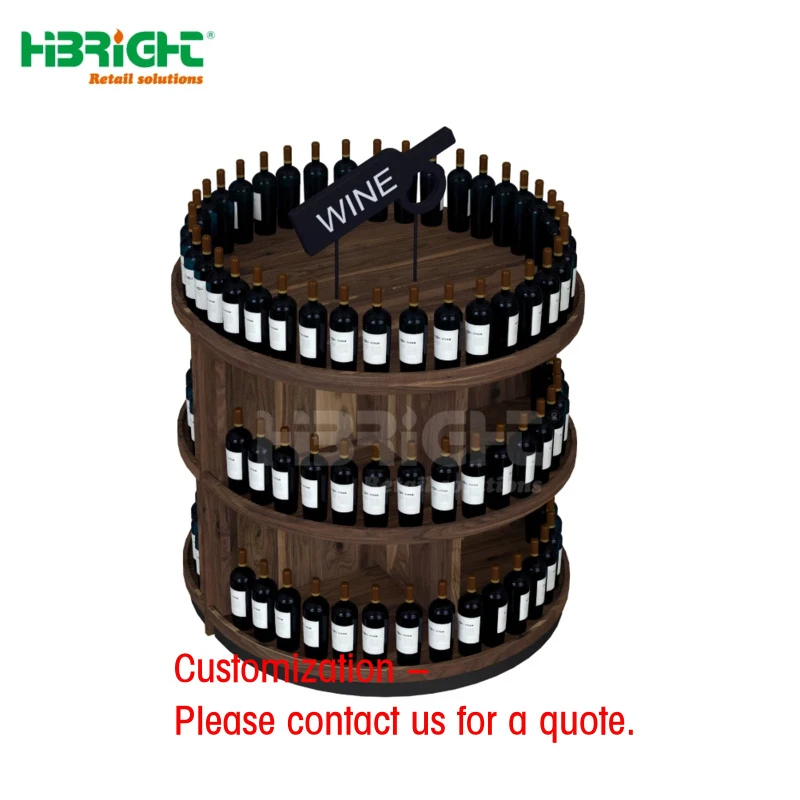 

custom.Highbright New Style Customized Round Wine Display Rack Supermarket Grocery