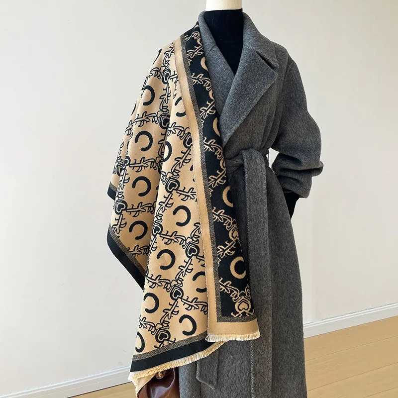 2024 Luxus Kaschmir Schal Frauen Winter Schal Warme Halstuch Paisley Druck Dicke Decke Poncho Bufanda Echarpe Bandana Dame – Detail 1