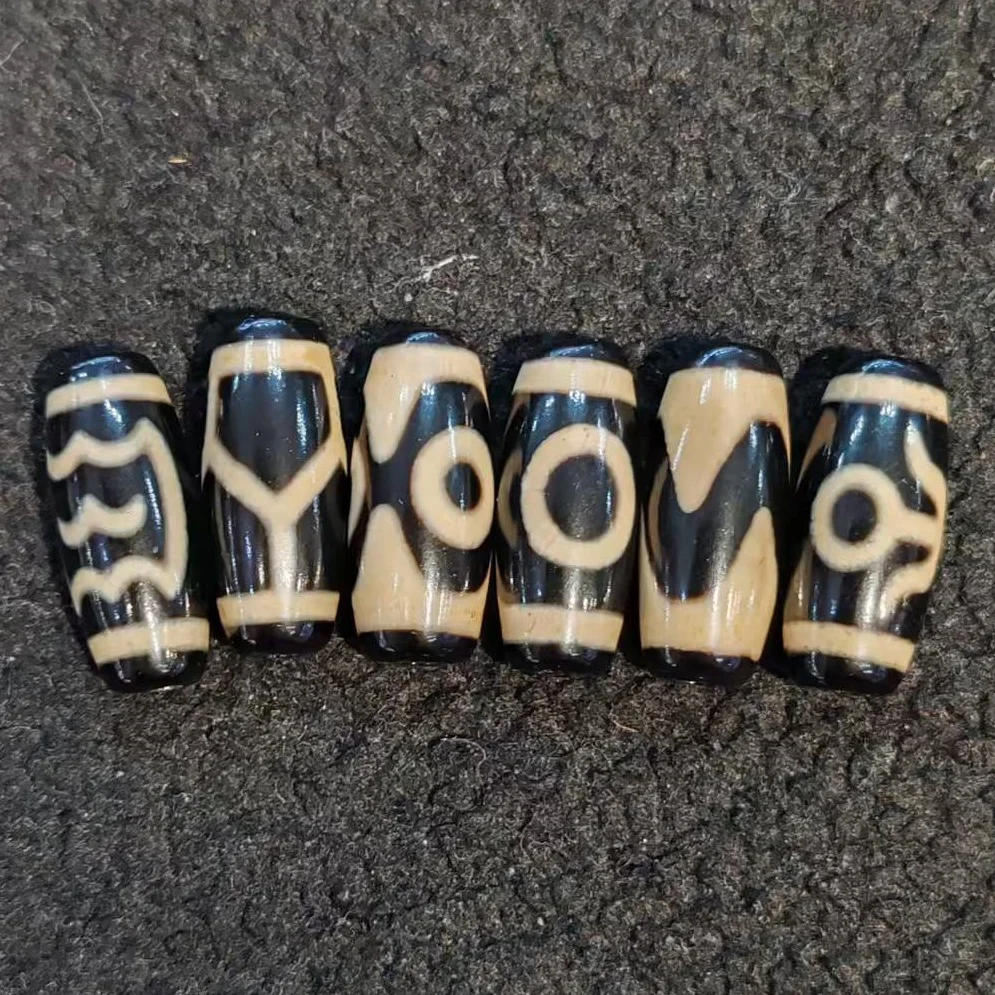 

10 pcs Special Offer: Tibetan Ethnic Style Fang Huang Agate Tianzhu Men's and Women's Necklace Pendant DIY Accessories Dzi