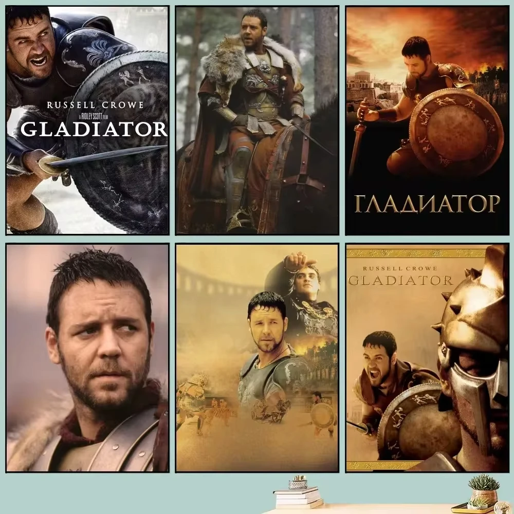 Póster de la película g-gladiador de la antigua Roma, póster de película Vintage artesanal, pintura artística de pared, pegatinas de estudio, pintura de pared