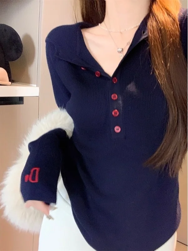 

plus Size Women's Hooded Sweater Embroidered Button Detail Slim Fit Base Layer irt Top for Autumn Winter Sli And Slimming