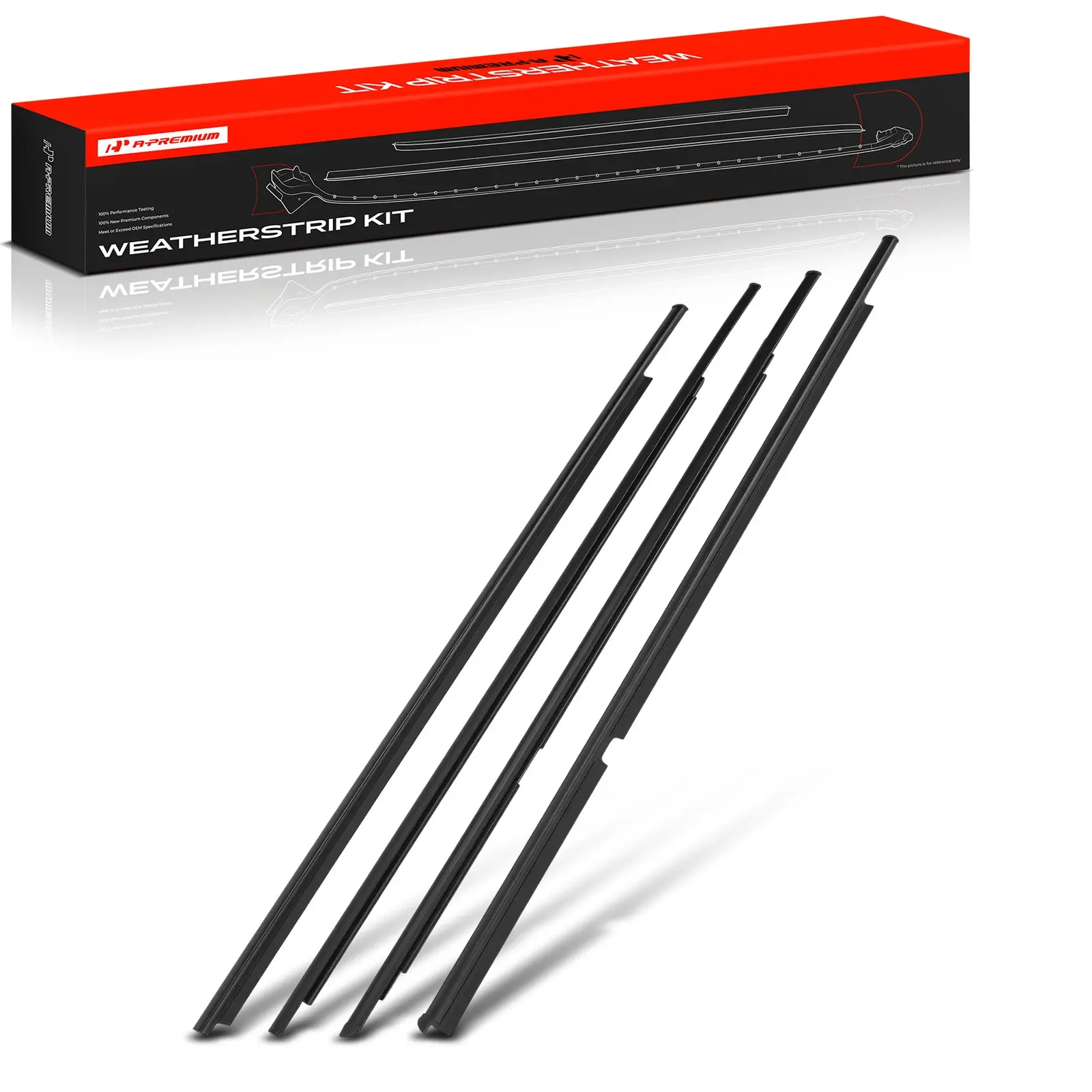 A-Premium 4Pcs Front & Rear Side Door Belt Weatherstrip for Toyota Yaris 2005-2011 Vitz 2005-2010