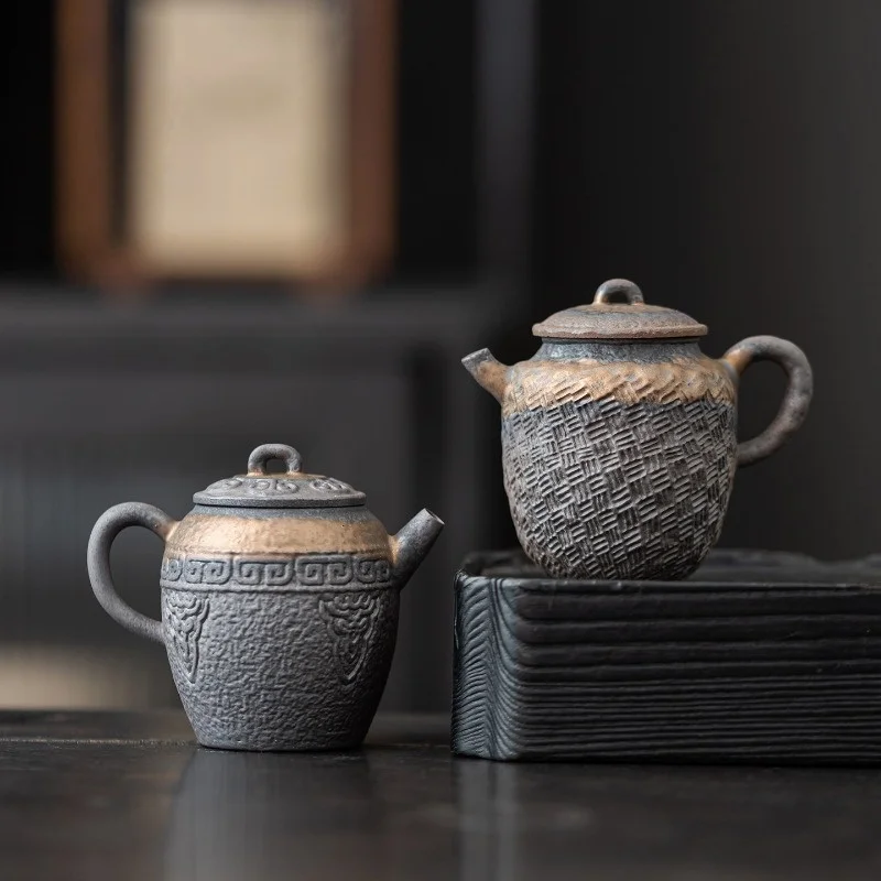

Rock Clay Coarse Pottery Tea Pot Retro Teapot Tea Kettle Tea Ceremony Tea Making Single Pot Tea Ceremony