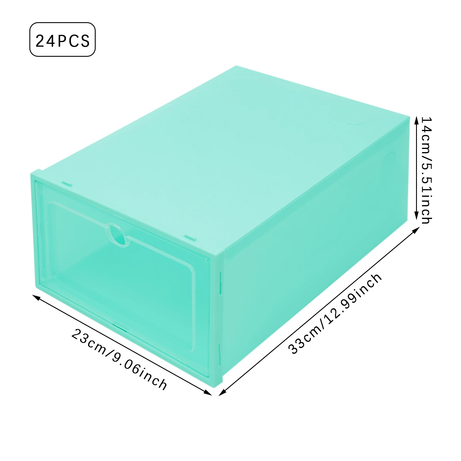 Stackable and Foldable Shoe Boxes, High-Quality PP and HIPS, Available in Avocado Green, Black, Pink, Blue, Purple, Green, Easy