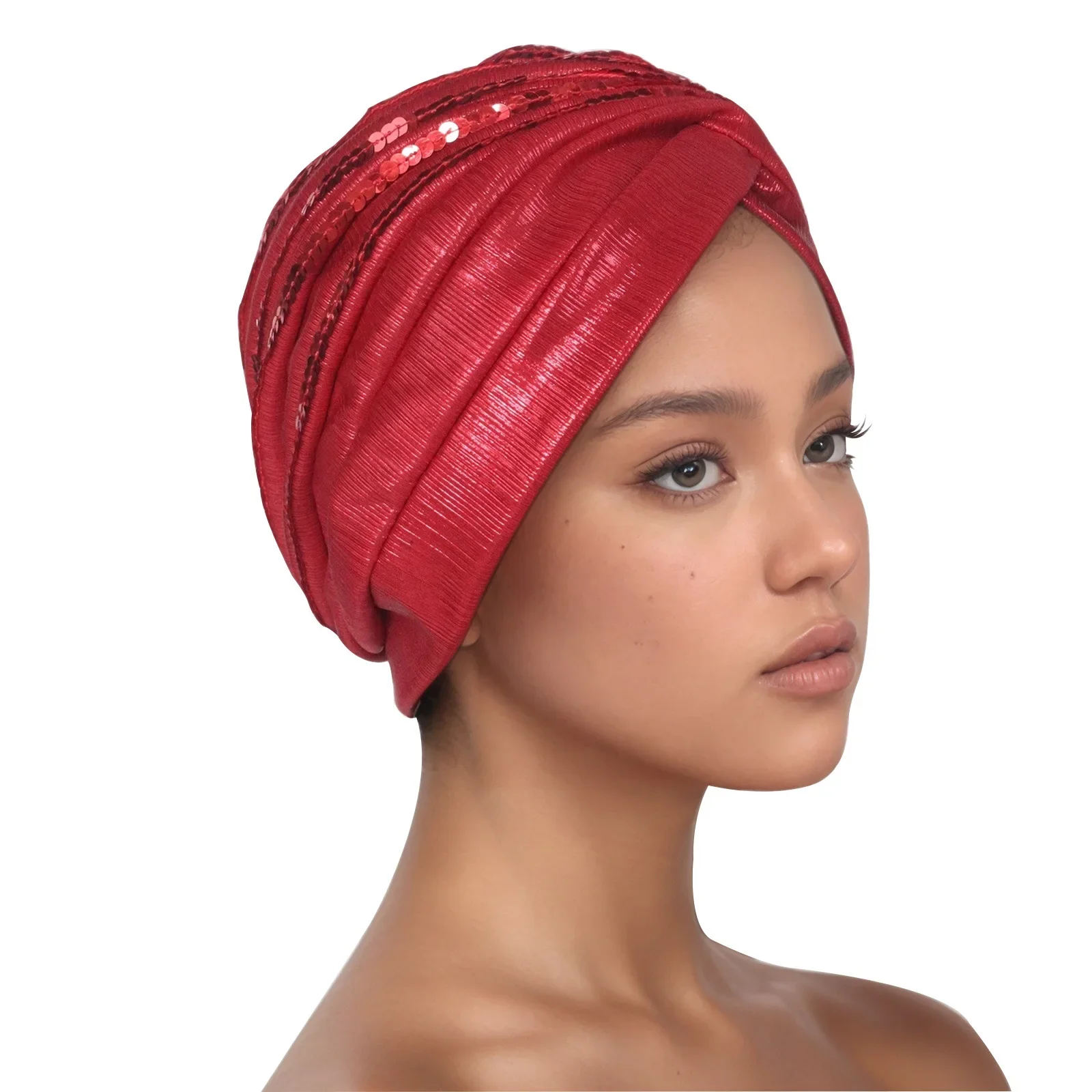 

Indian Hat Nigerian Wedding Party Headwear Women Chemo Cap Muslim Hijab Bonnet African Auto Gele Head Wrap Scarf Turbante Mujer