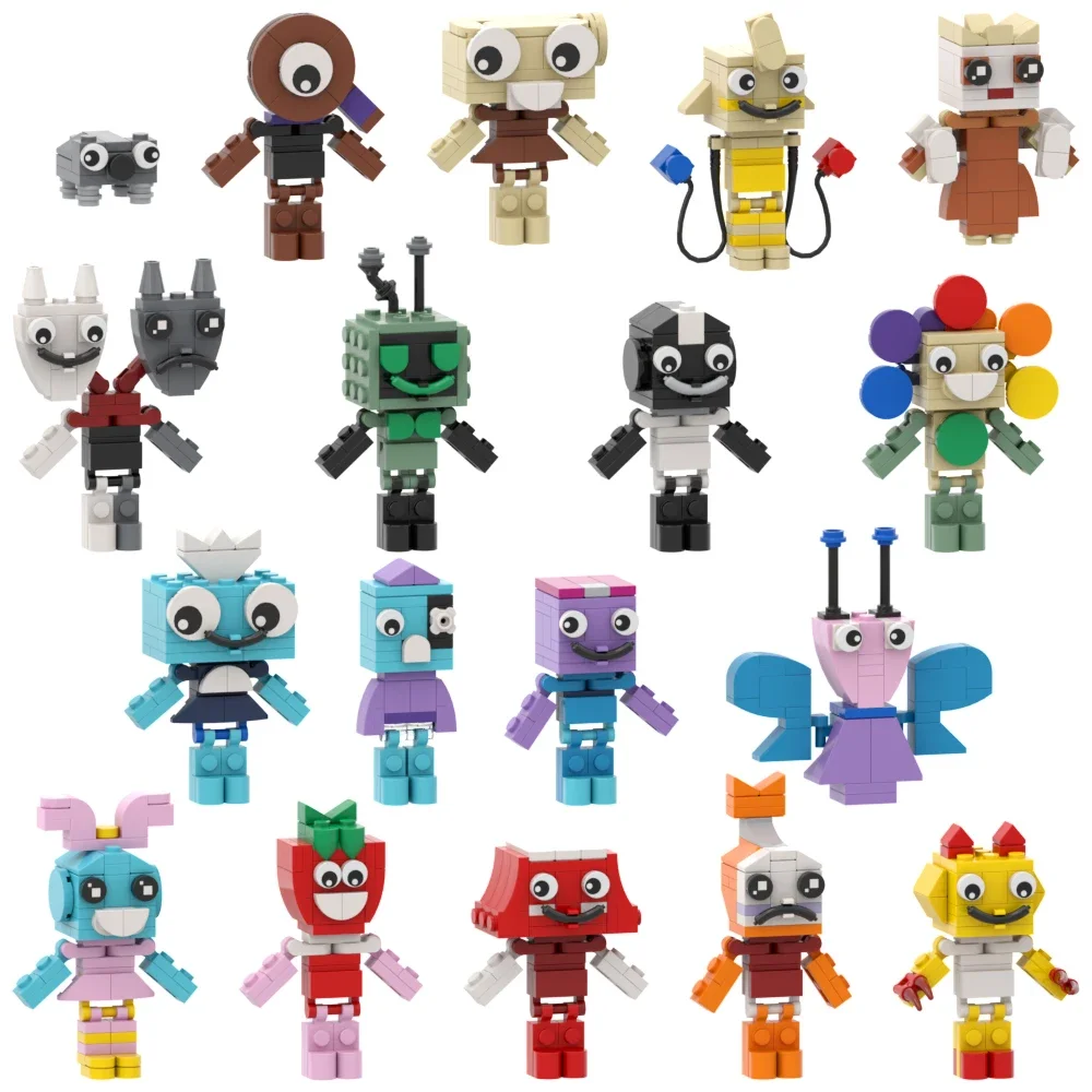 MOC ตัวละครเกม Dandy Brickheads Dandys World Building Blocks Boxten Poppy Brightney Vee Pebble อิฐของเล่นเด็กของขวัญ