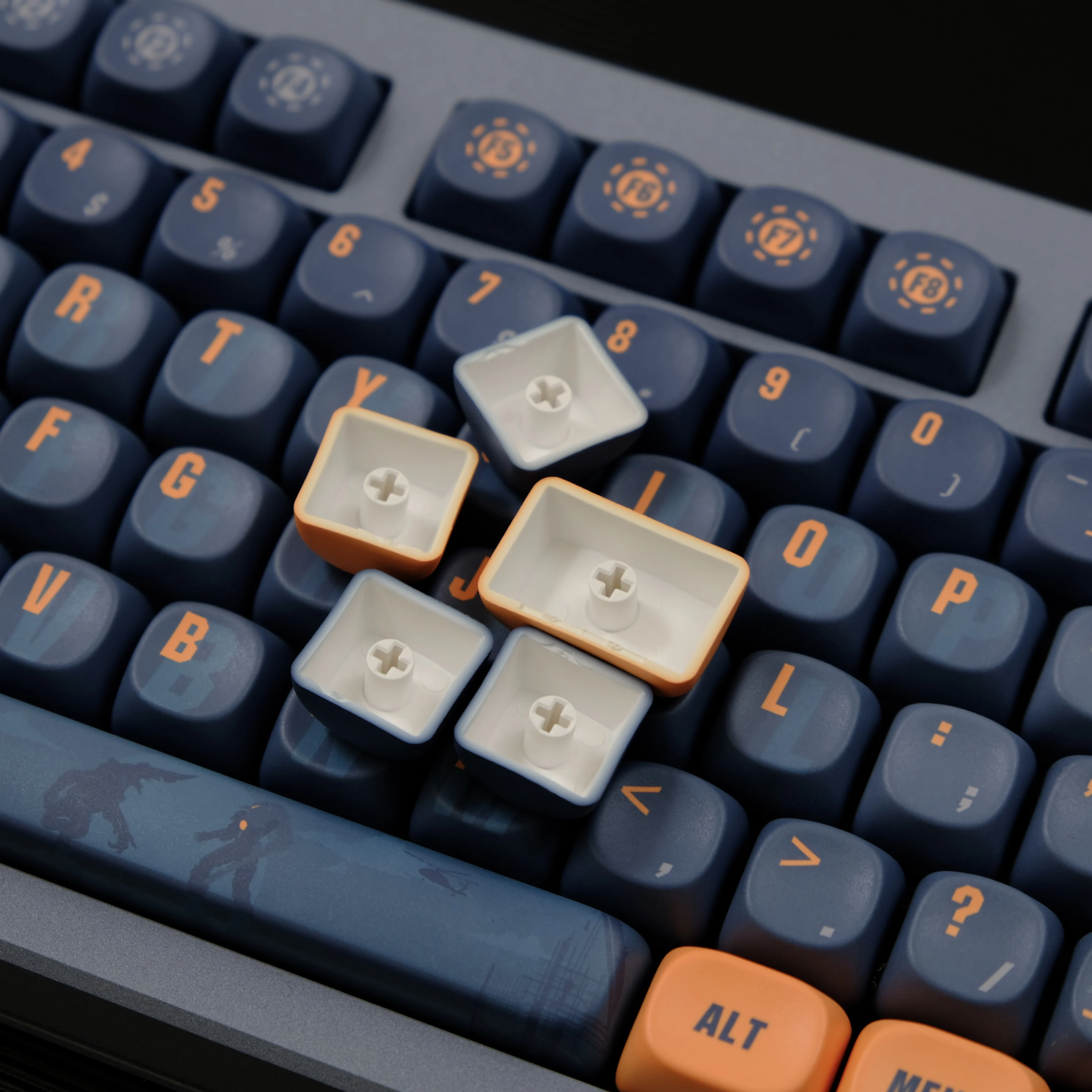 

Pacific Keycap MOA Height PBT Five-Sided Sublimation Non-mechanical Keyboard Step from magnetic axis F99 F87