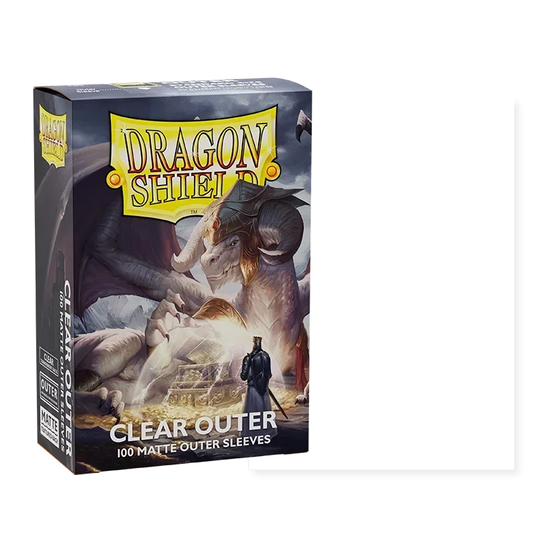 100ct Dragon Shield Sleeves Matte Clear/Black:Outer Sleeves are Smooth & Tough - Compatible with Magic PKM Cards Protector Cover