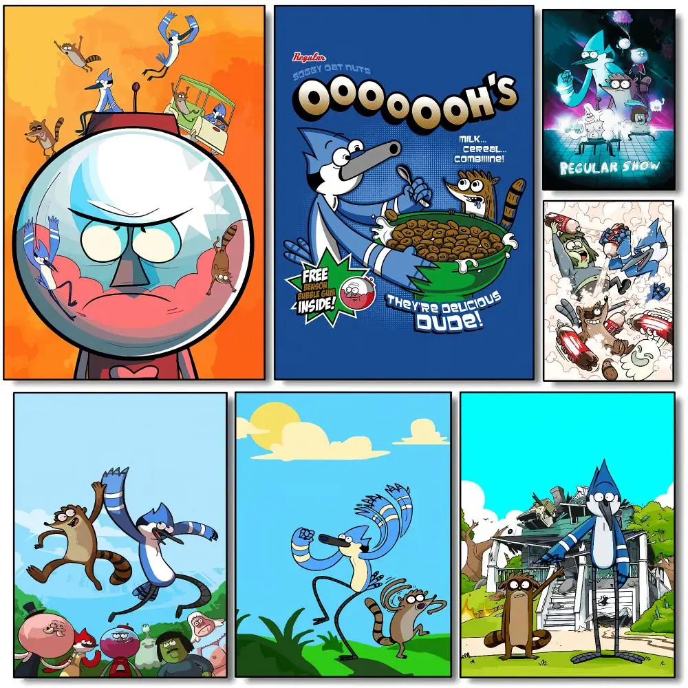 TV Series Regular Show Poster HD Wall Art Aesthetic Home Decor for Living Room Bedroom Café Office Stylish Gift