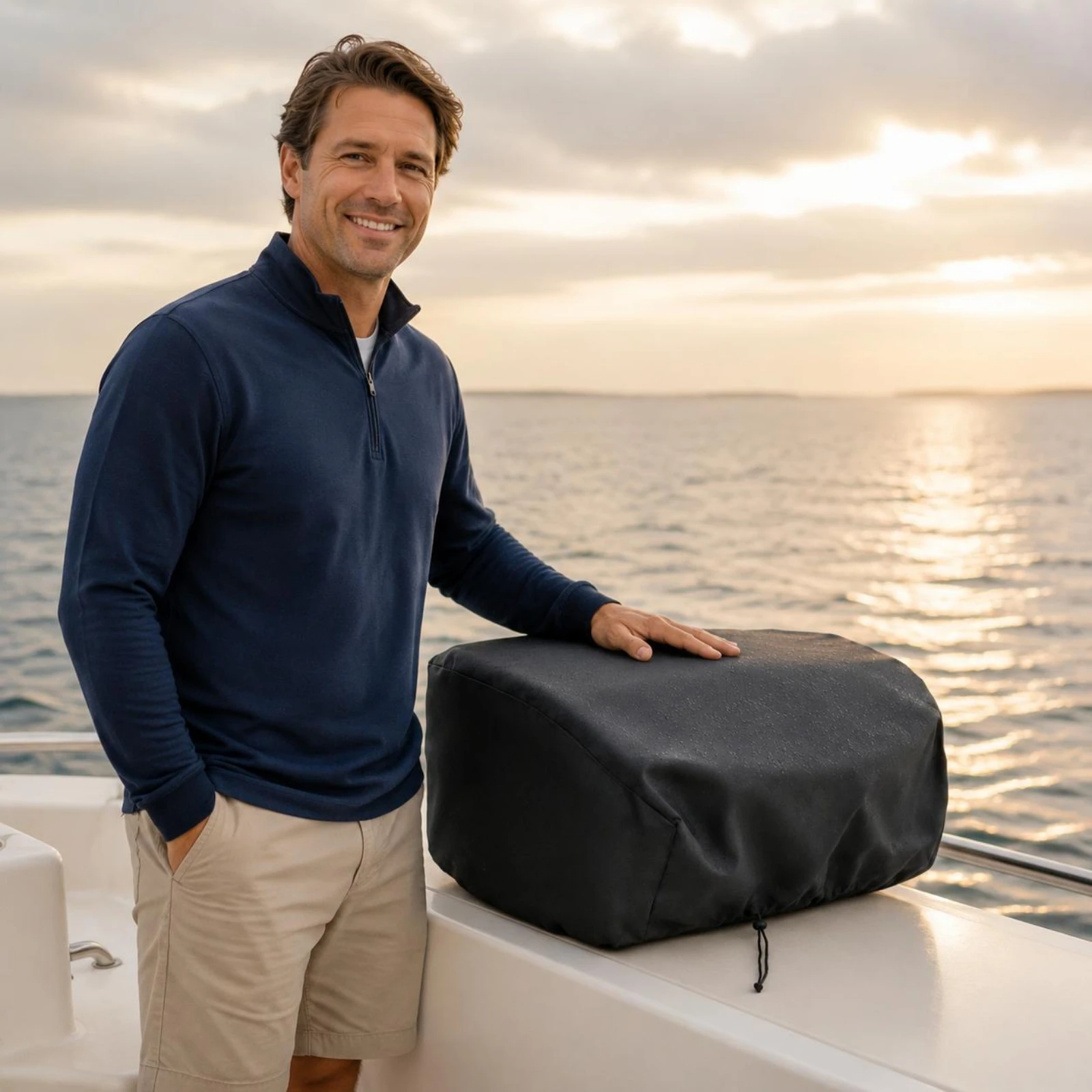 

Marine Grill Cover Waterproof Boat Grill Cover Heavy Duty 210D Oxford Material for Outdoor