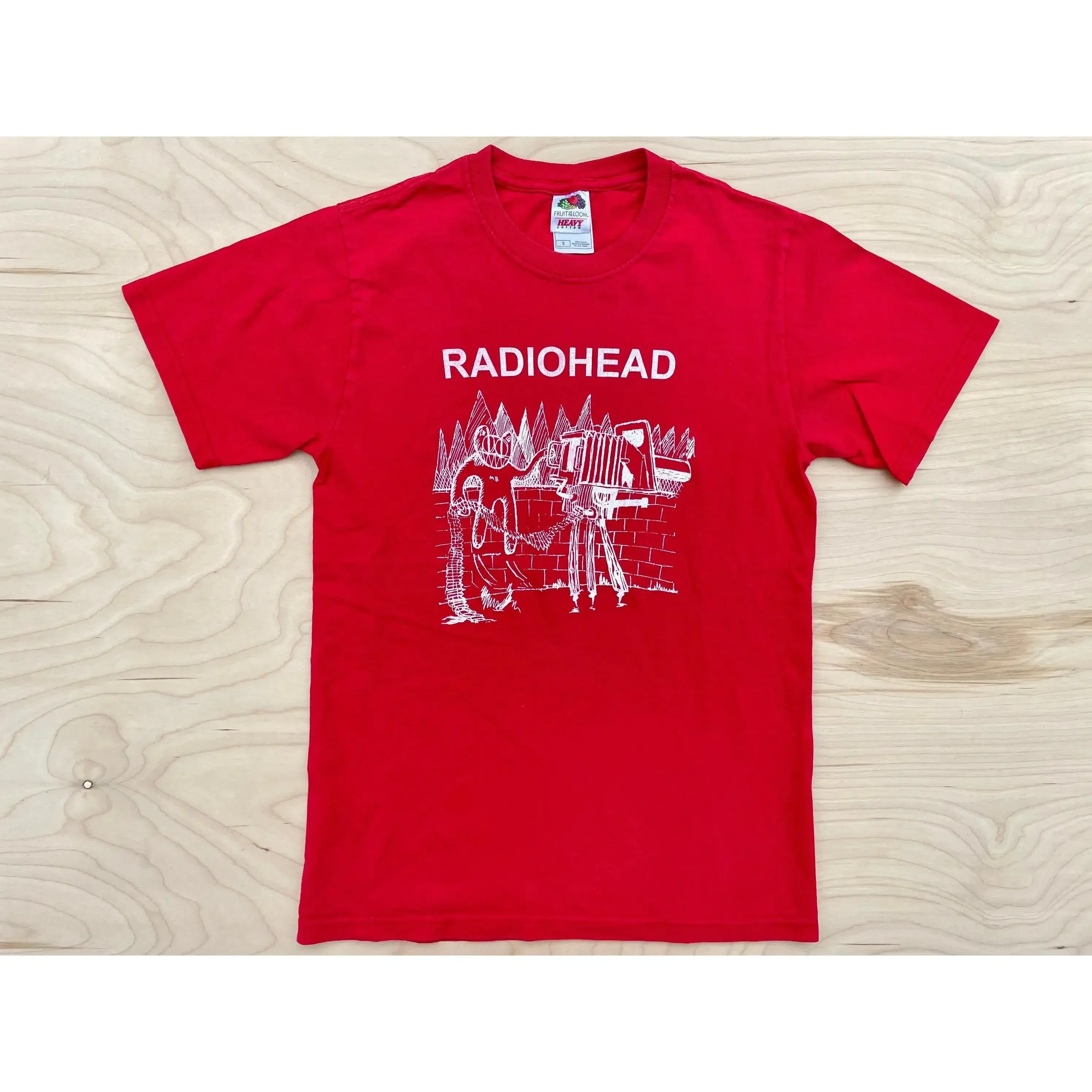 Radiohead Shirt Vintage 90S Or Y2K Rare Print W.A.S.T.E. Ok Computer Kid A Filmfruit Of The Loom Tag Size Small