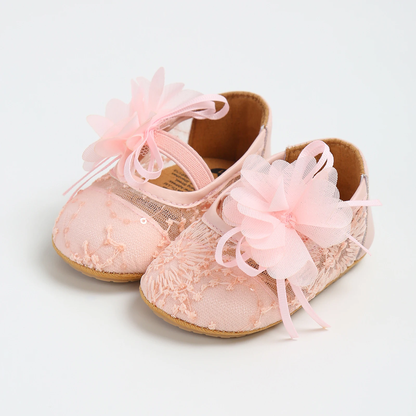 

Flower Close Toe Non-slip Soft Sole Walking Shoes Baby Girl Mary Jane Shoes Cute Princess Shoes