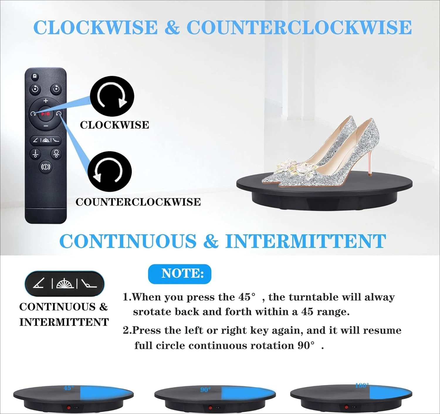 Rotating Display Stand, 70Lbs Load，360 Degree Electric Rotating Potography Turntable for Products Display，Live Show，
