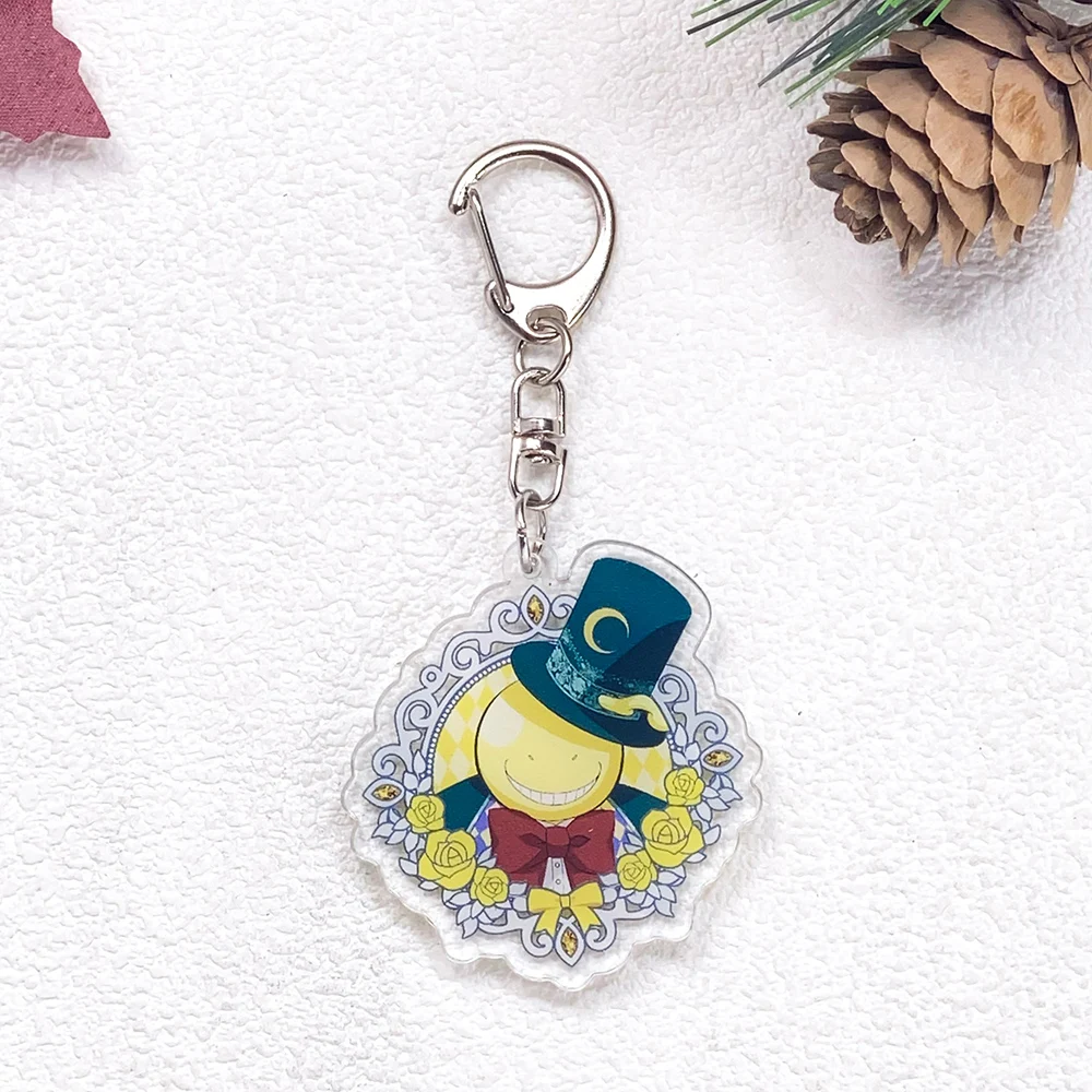 4Pcs Anime Characters Assassination Classroom Keychain Accessories Acrylic Charms Pendant For Bag Key Holder Backpack Decoration