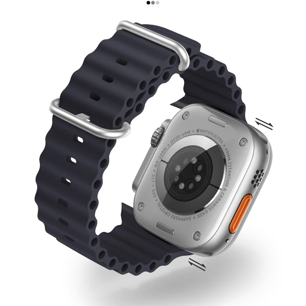 Ocean Band for Apple watch Ultra 3/2 49mm 45mm 46mm 42mm 44mm 40mm Silicone sport bracelet correa series 11 10 9 7 8 6 SE3 strap