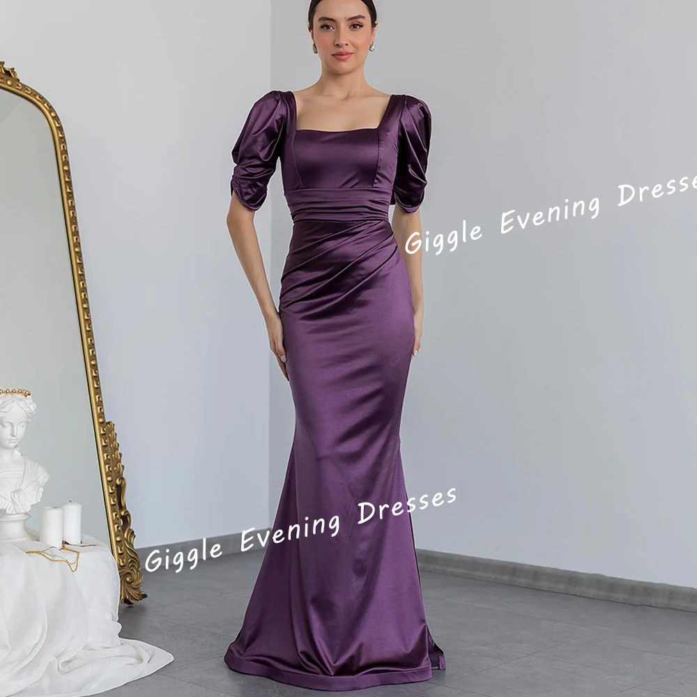 

Nobility Close-Fitting Prom Gown Saudi Arab جديد في الفساتين Satin Floor-Length Pleating Elegant Women Evening Dresses 2024