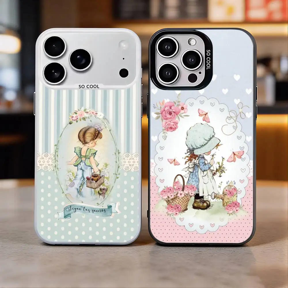 

S-Sarah K-Kay Girl Phone Case For iPhone 17,16,15,14,13,12,11 Plus,Pro Max,Colored Silver Phone Case