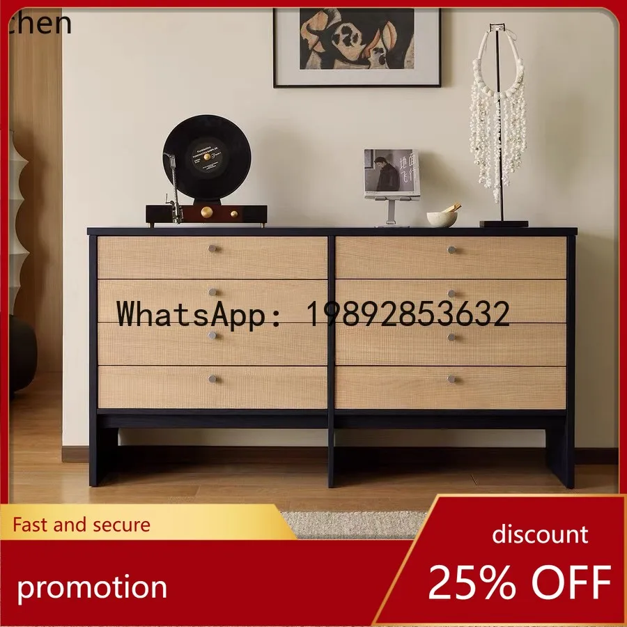 

YFY Wabi-Sabi Style Solid Wood TV Cabinet Living Room Set Vintage Simple Bedroom Dressing Table Storage Cabinet Furniture