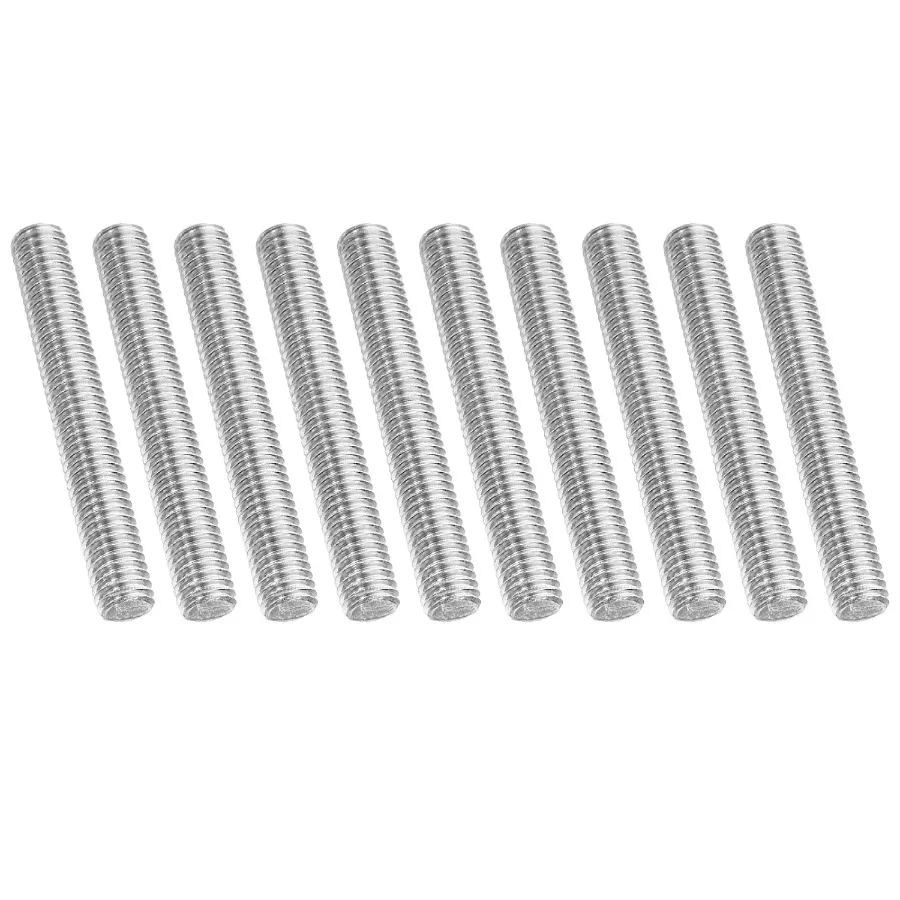 3 8 "16 U 304 الفولاذ المقاوم للصدأ قضيب ملولب بالكامل 10 قطعة 3" طول طويل الخيوط المسمار اليد اليمنى المواضيع جميع الخيوط قضيب ترصيع f #1