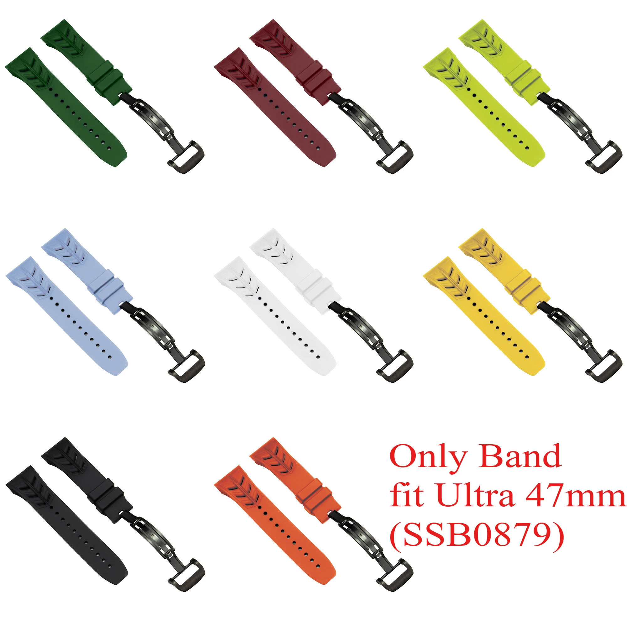 

only Strap for Samsung Galaxy Watch 7 Ultra 47mm Carbon Case Rubber Strap for Galaxy Watch Ultra 47mm fit SSB0879