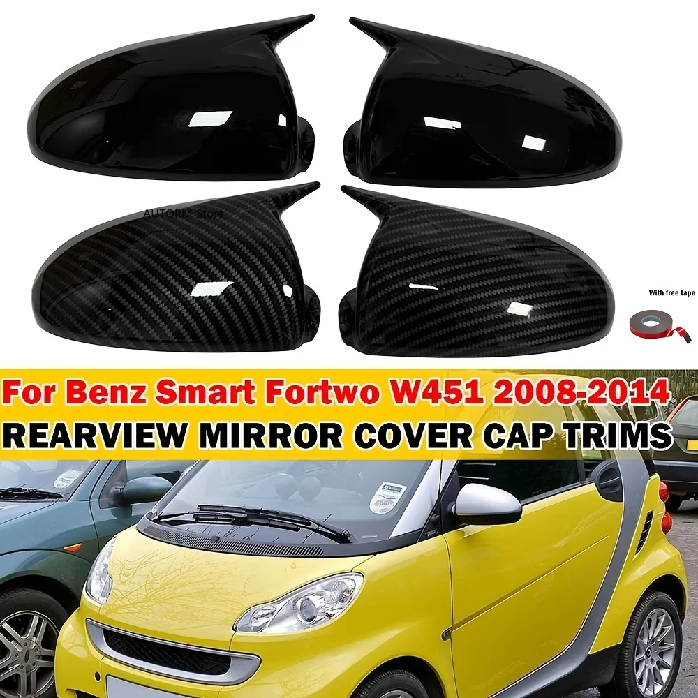 Auto-Rückspiegelabdeckung Außenspiegelkappe Türverkleidung für Mercedes für Benz Smart Fortwo W451 2008-2014 Spiegelkappenabdeckung