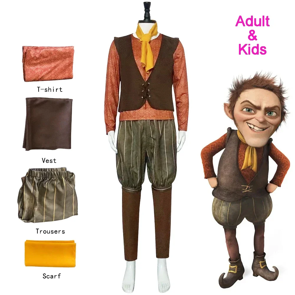 Shrek Movie Rumpelstiltskin Cosplay Anime Monster 4 Costume King Dwarf Captain Role Play Uniform Party Outfit Suit Adult Men Kid