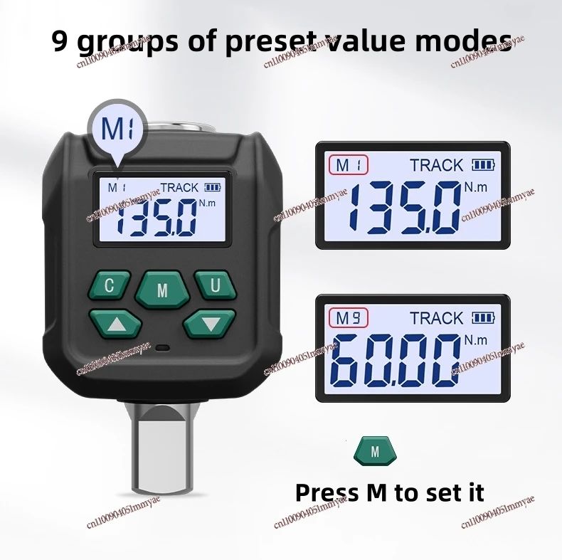 طقم محول عزم الدوران الرقمي 1/2 بوصة + 1/4 بوصة + 3/8 بوصة محرك 1.5-400 نيوتن متر ± 2% 500 ذاكرة و9 مجموعات مسبقة للدراجة/السيارة/اختبار عزم الدوران الصناعي #5