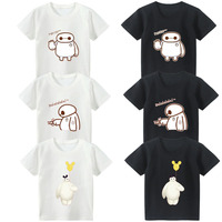Baymax T-shirt Kids Summer Clothes Big Hero 6 Fall Clothes Toddler Girls Boys Cute Short Sleeve Tops Cotton Cartoon Anime Print